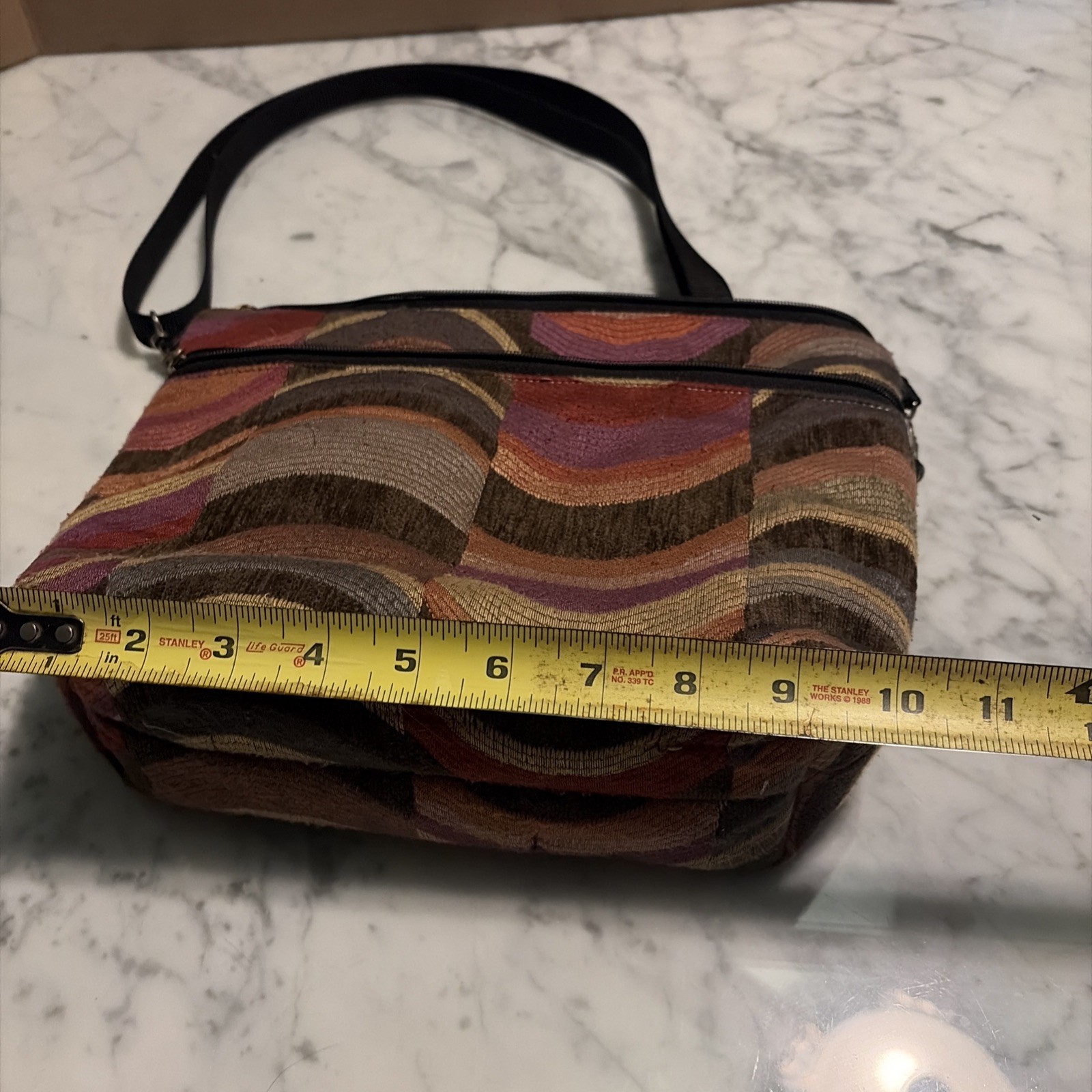 Maggie Purse Wave Pattern Purple Orange Made USA