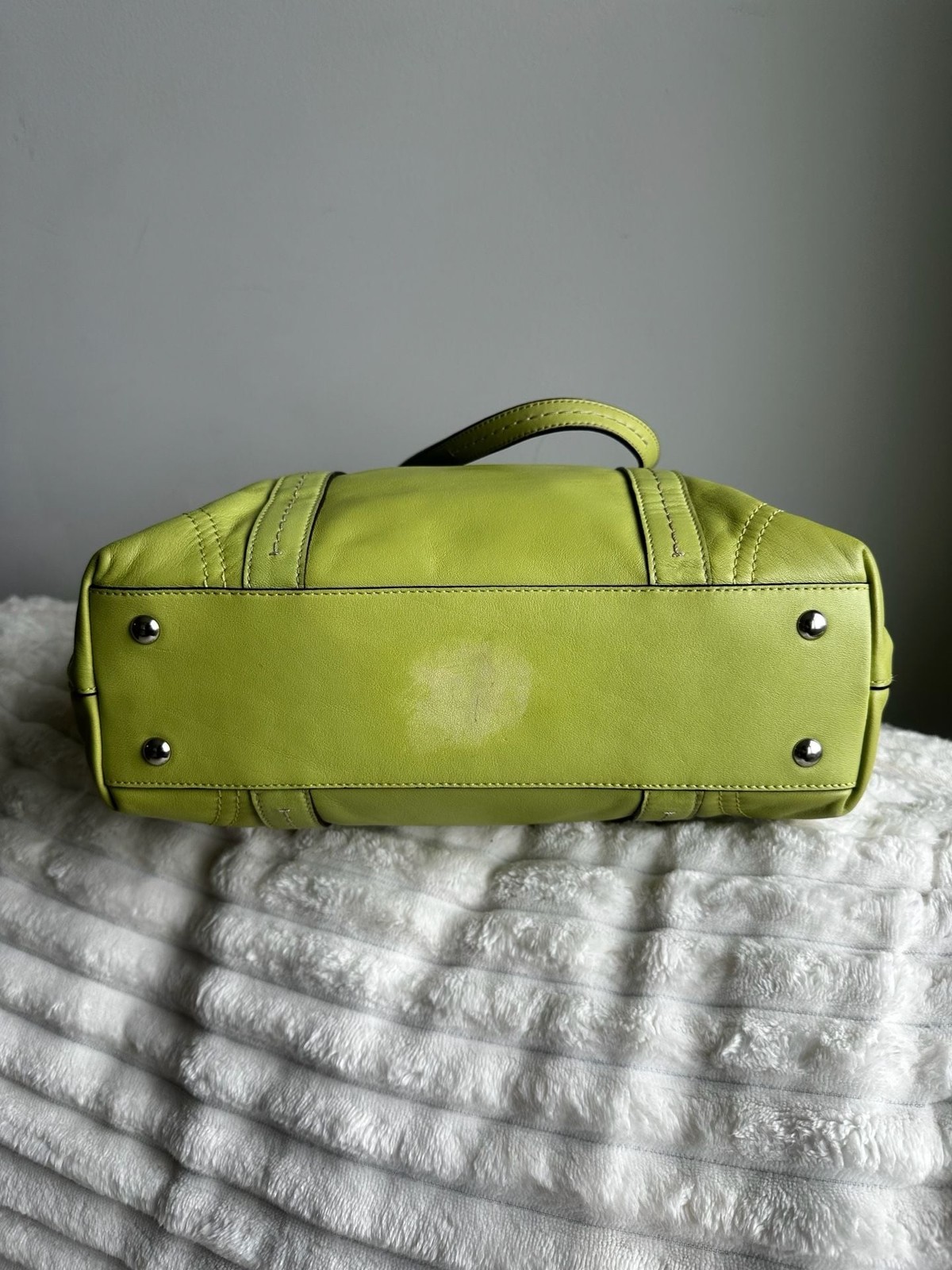 Coach Leatherware Lime Green Leather Tote Bag