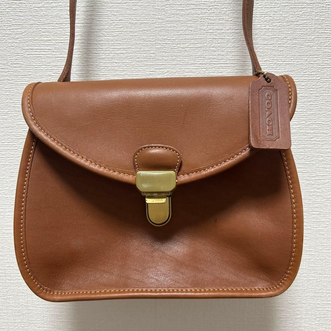 COACH Leather Shoulder Bag Brown Vintage 30 cm 11.8 in 400 g 0.88 lb