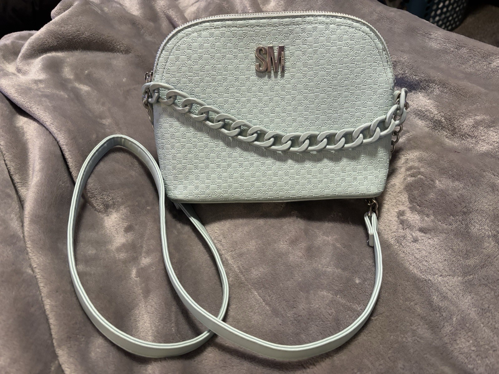 Steve Madden Mint Green Crossbody Purse Handbag with Chain& Silver Details NWOT