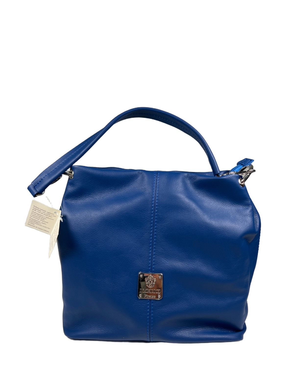 Imedici Firenze Women’s Blue Leather Shoulder Bag W/ Crossbody Purse