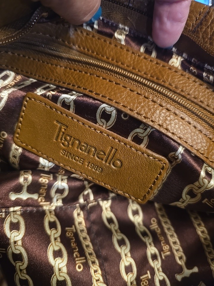 Tignanello Women’s Brown Pebbled Leather Shoulder Bag 11″x7″x3.25″