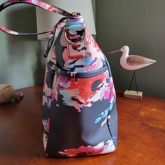 Kate Spade Adaira Laurel Way Floral Tote Blue Multi Coated Canvas Crossbody