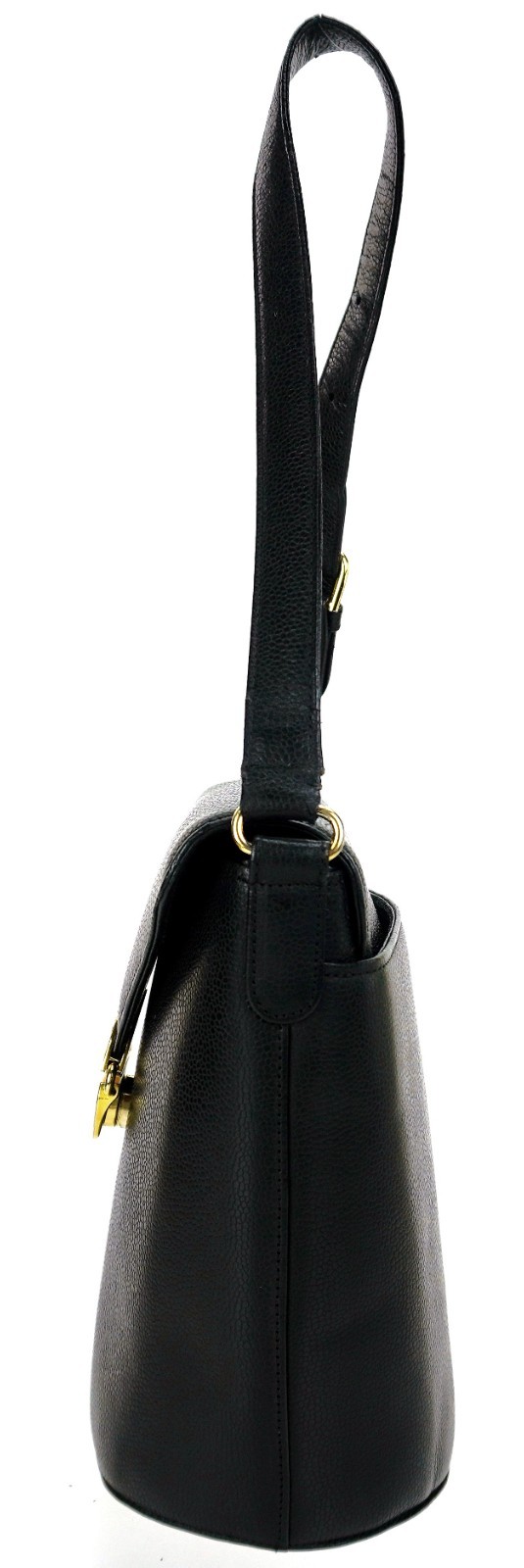 Vintage GIVENCHY Black and Gold Leather Bucket Shoulder Bag Italy