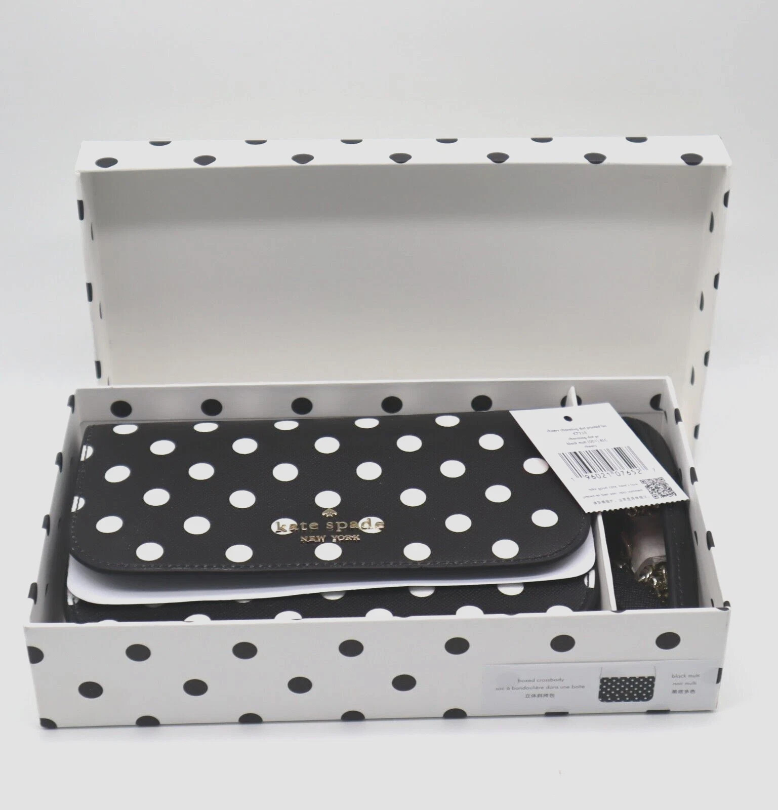 Kate Spade Handbag Cheers Boxed Crossbody Purse Black Multi Retail $259 NWT
