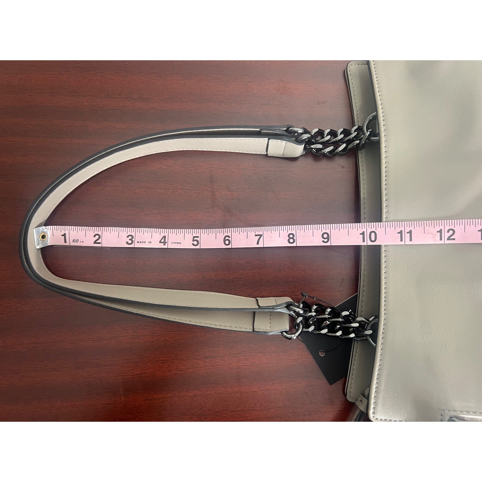 Simply Vera Vera Wang Cara Tote Bag Moon Rock Gray Vegan Leather NWT HSV41TT008