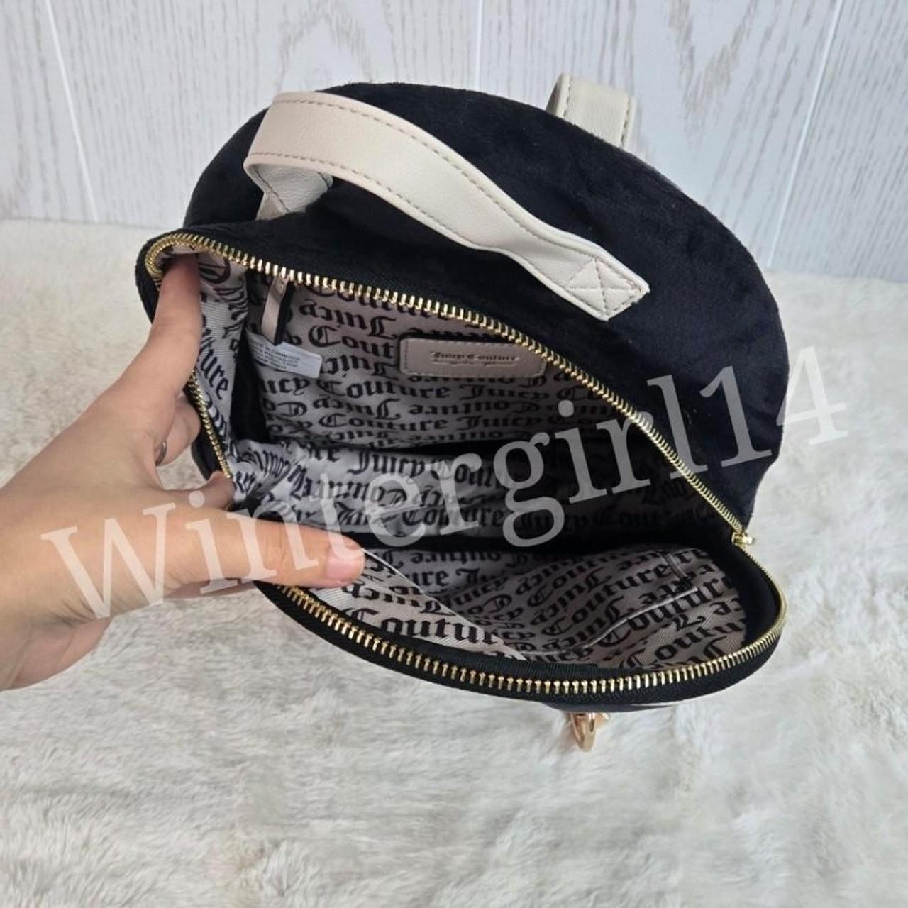 Juicy Couture Y2K Glam Black and Pink Liquorice Juicy Kingdom Med Backpack Purse