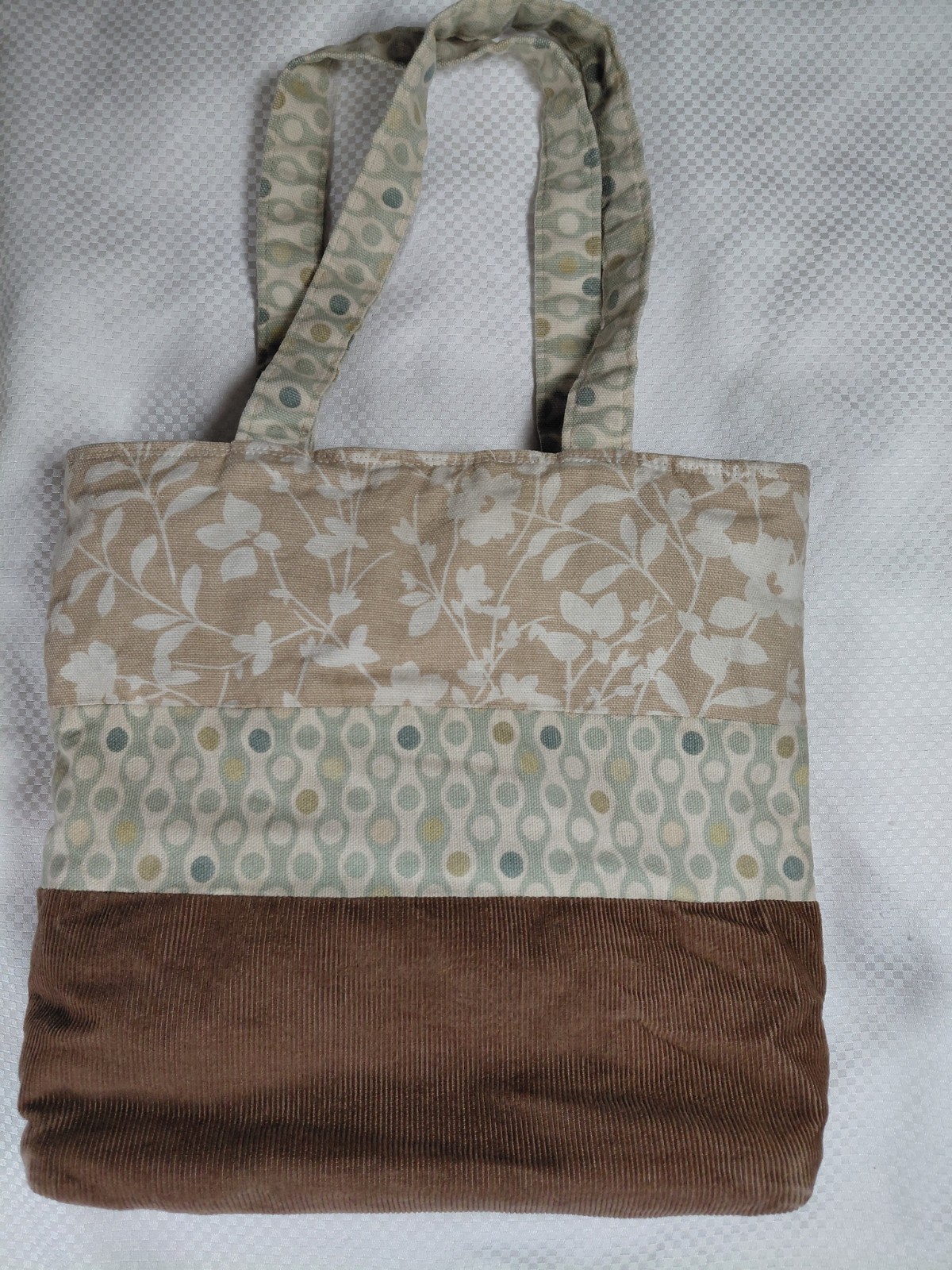 Handmade 10 Inch Brown Earth Tone Tote Bag Purse W/ Magnetic Closer Inside Pockt