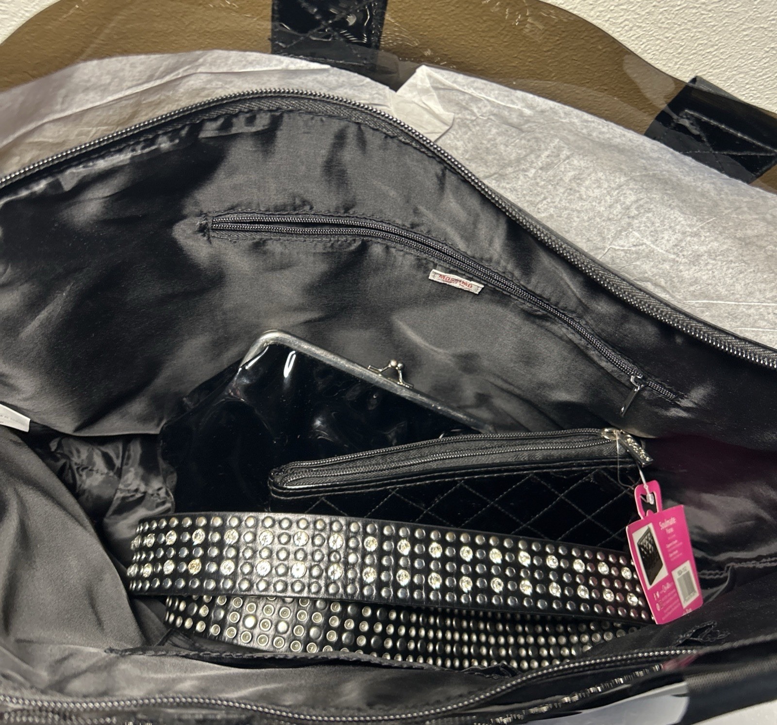Mossimo Black Clear Tote Caboodles Makeup Bag U Style Coin Purse Torrid Belt NWT