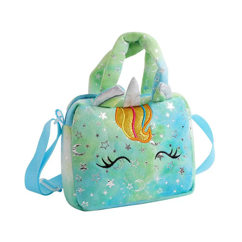Unicorn Tote Cartoon Plush Bag Animal Plush Bag Unicorn Shoulder Bag