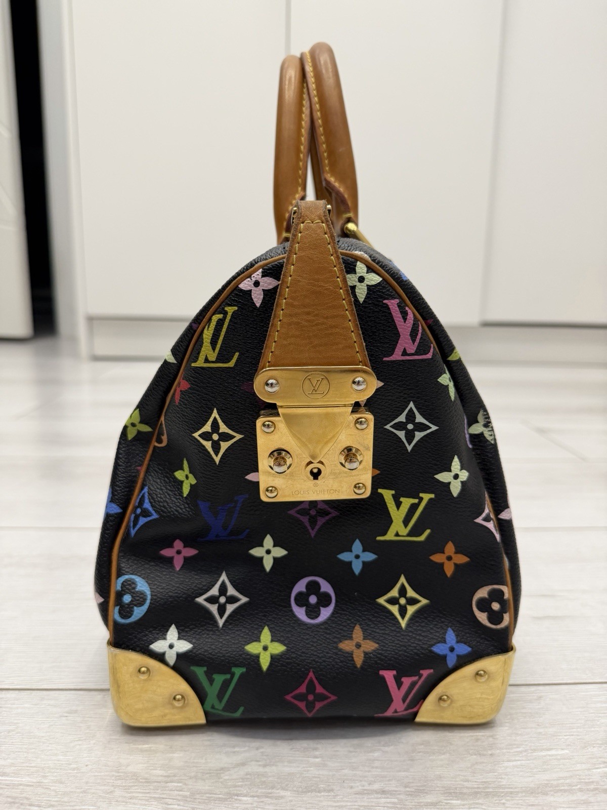 Louis Vuitton Х Takashi Murakami Black Multicolor Speedy Handbag Tote Bag