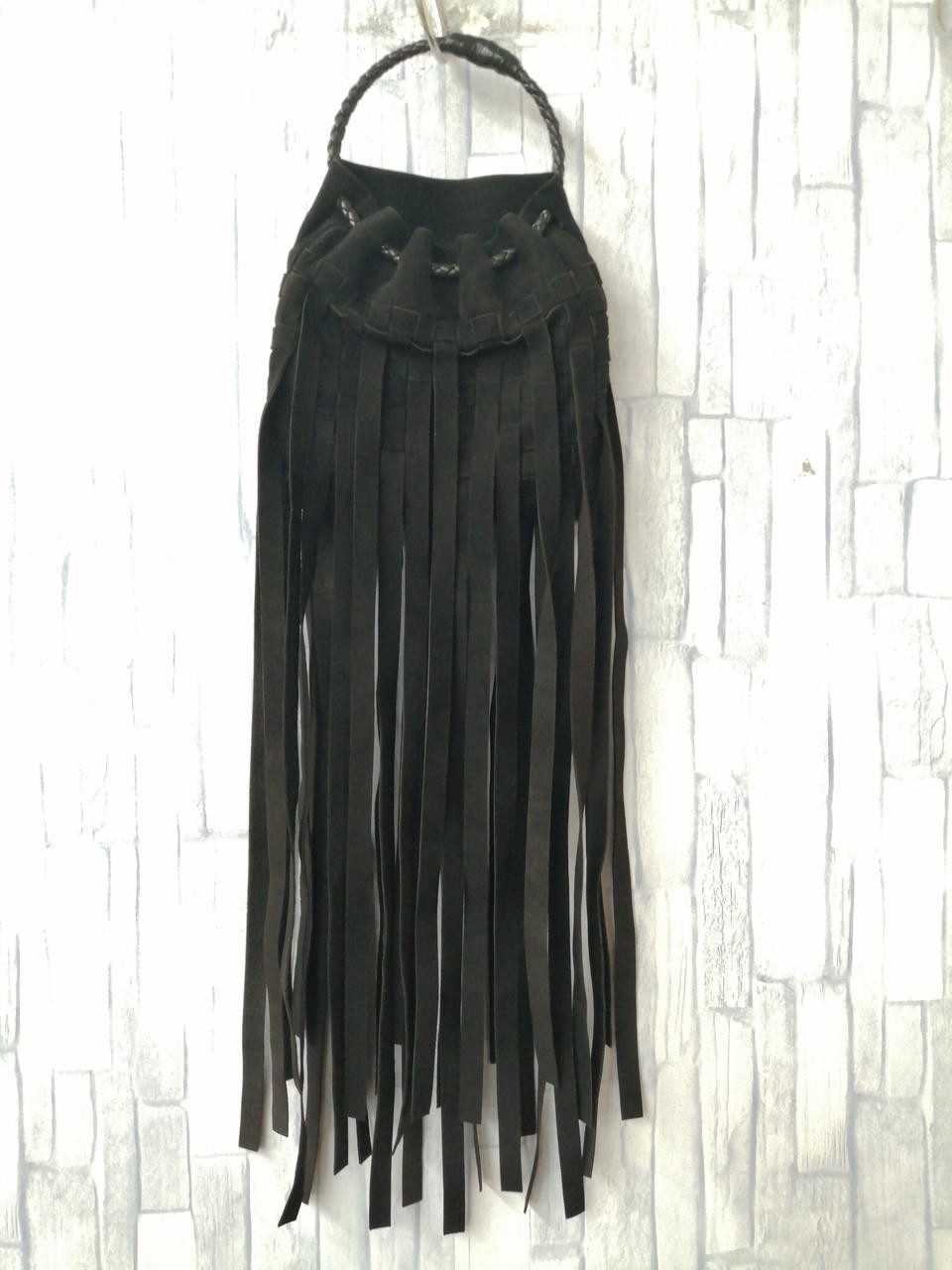 Bottega Veneta Shoulder Bag Suede Fringe Mini Bag Black Width 5.91 in Women 99