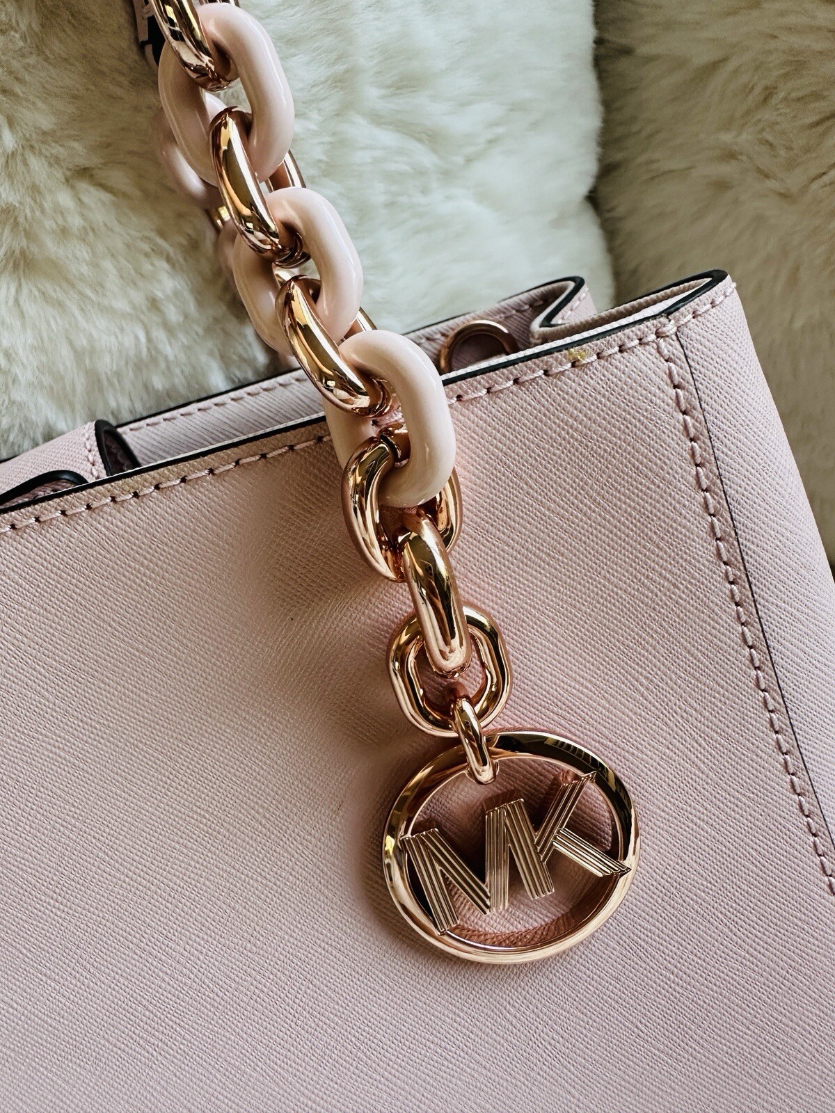 NWT MICHAEL KORS MK Sofia Medium North South Bag Tote Crossbody Blossom Pink