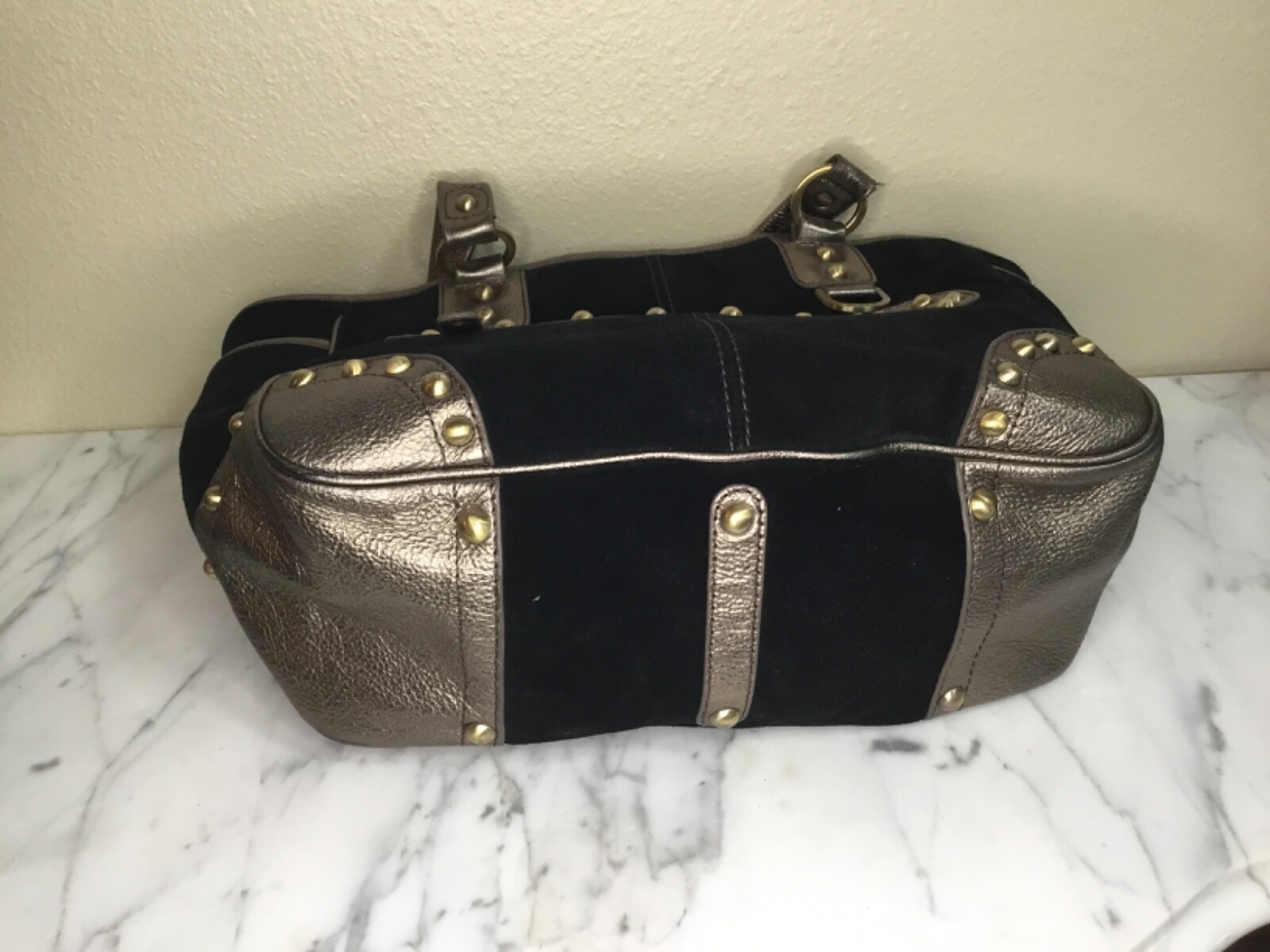 Rafe’ Tote Suede Leather Studded Black