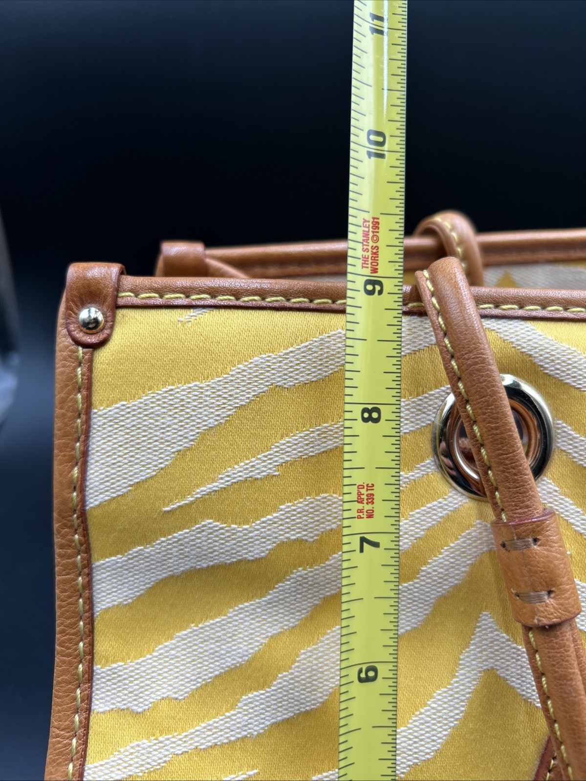 Antonio Melani Animal Print Yellow Zebra Tote Bag