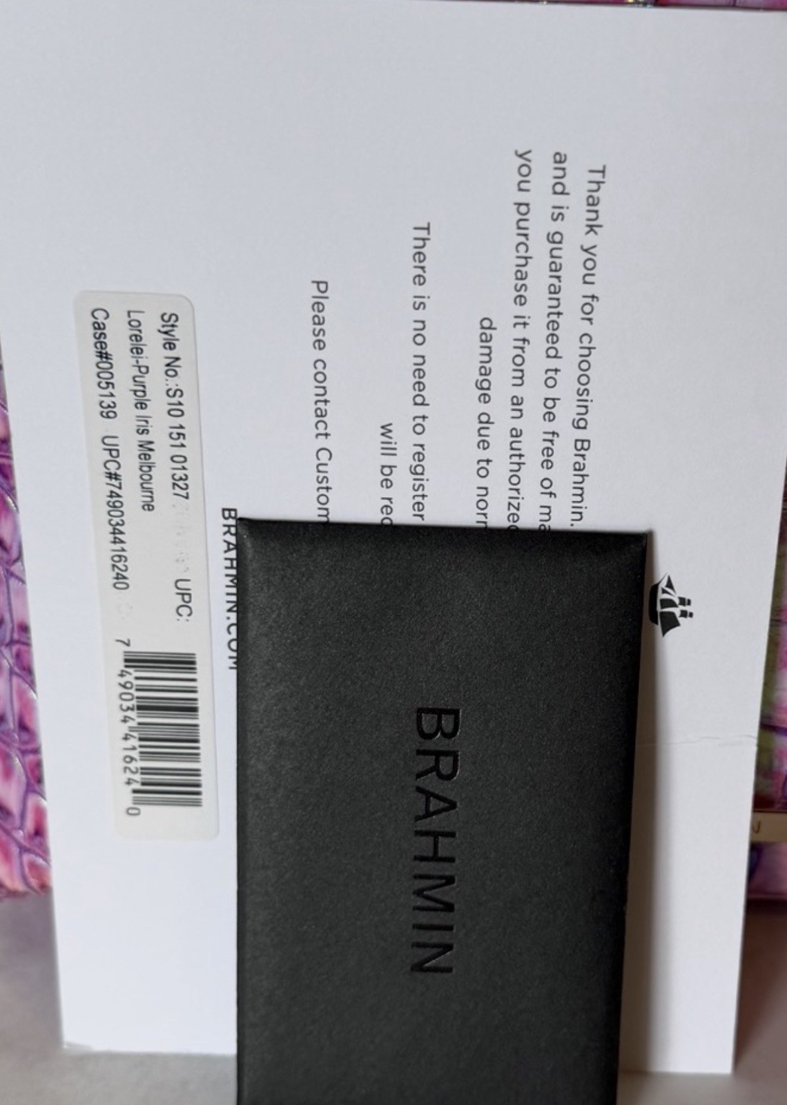 BRAHMIN PURPLE IRIS LORELEI PURPLE & PINK IRIDESCENT GLOW NWT HARDTOFIND