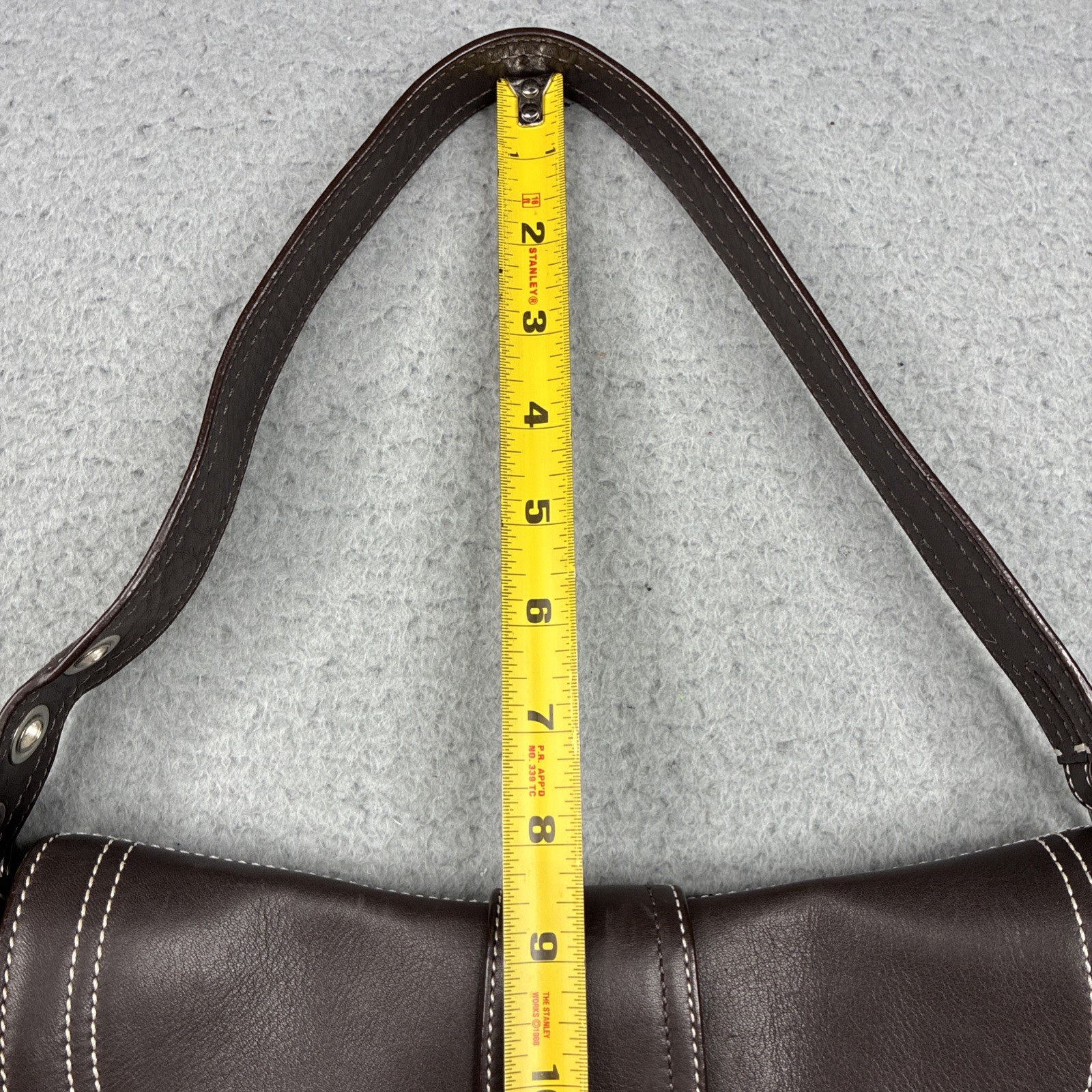 Vintage Coach Soho Y2K Leather Buckle Flap Shoulder Bag Brown Purse F10910
