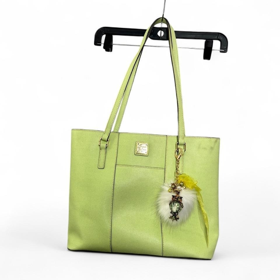 Dooney & Bourke Lime Green Leather Tote Bag Dopamine Purse Shoulder Bag Pastel