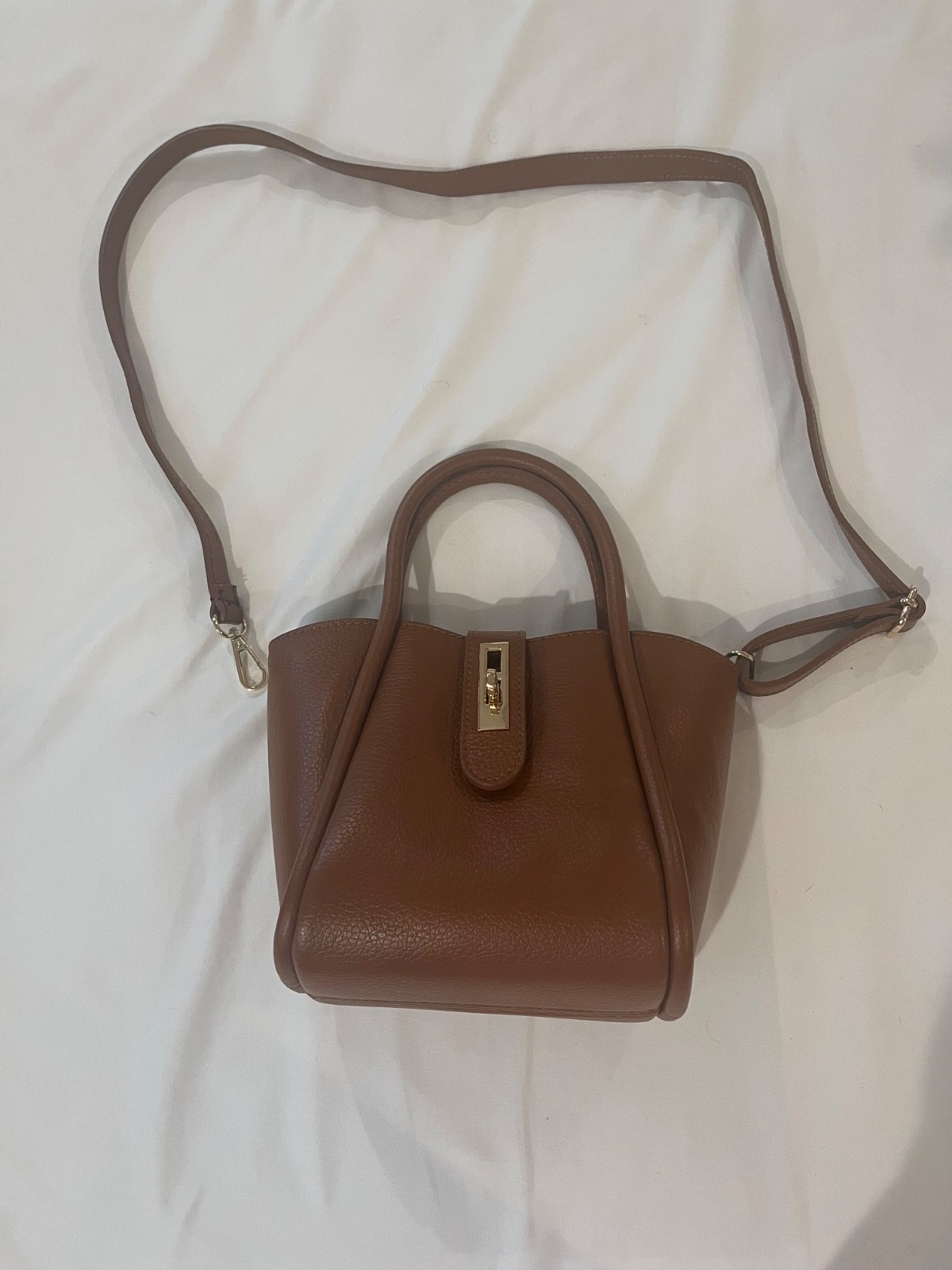 BORSE IN PELLE Italian Pebbled Leather Shoulder Bag/Crossbody Bag