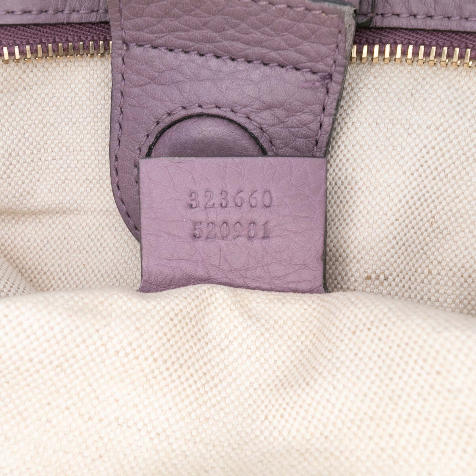 Authenticated Gucci Medium Calfskin Bamboo Shopper Lilac Calf Leather Satchel