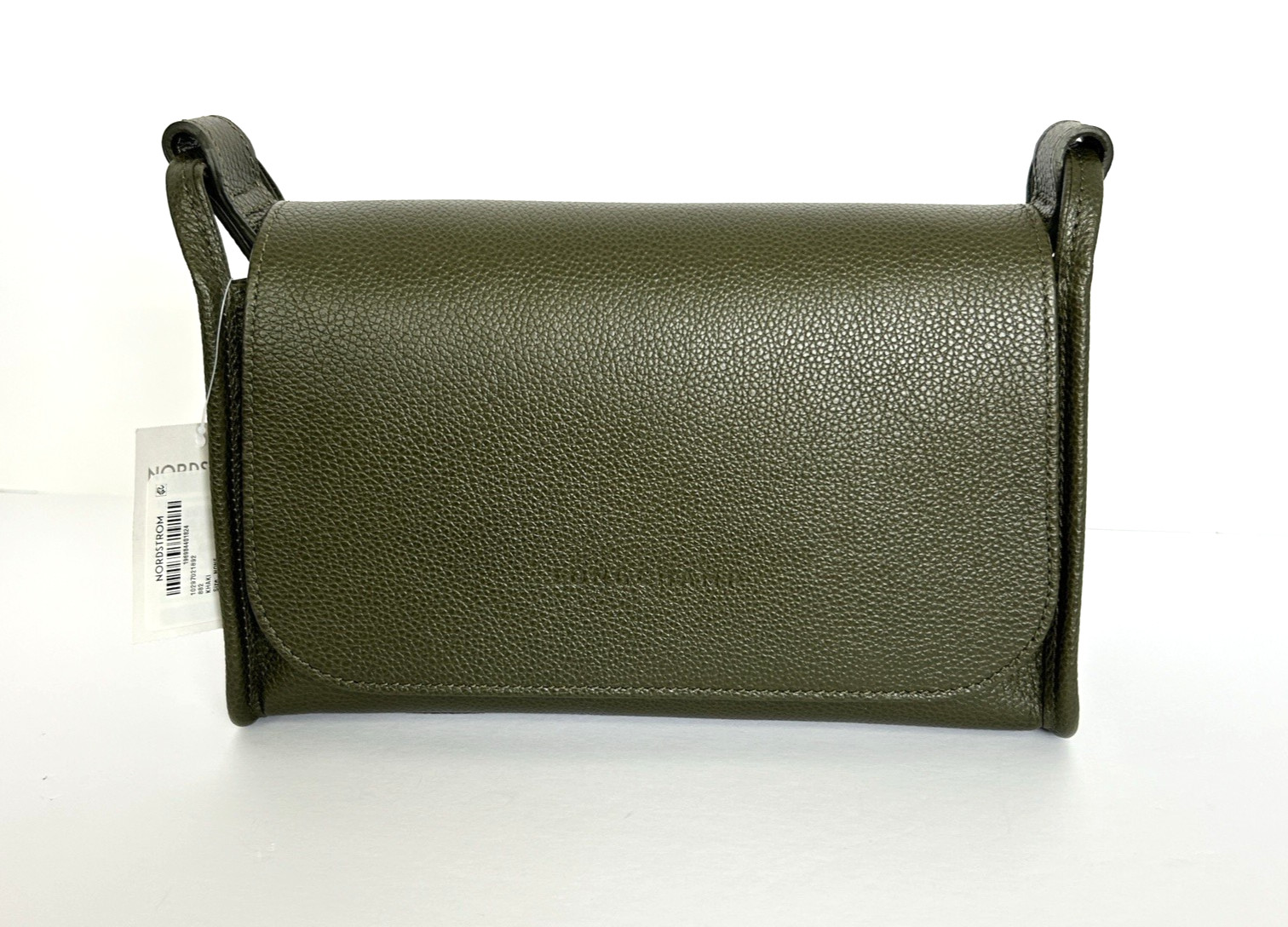 Longchamp Le Foulonné Medium Leather Crossbody Bag, Khaki