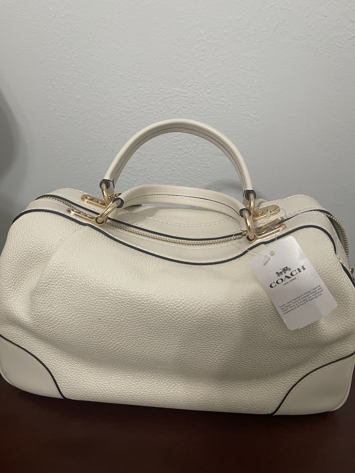 Chalk Colored Coach Handbag