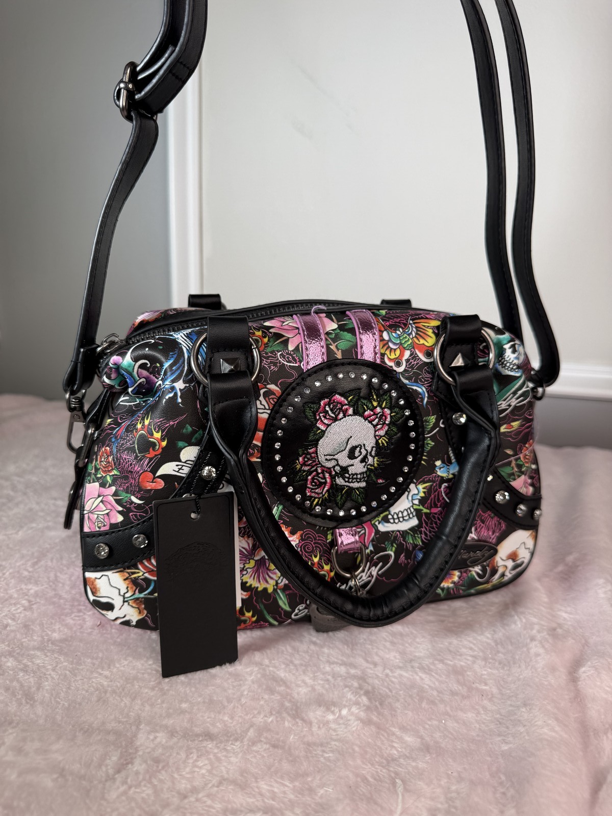 Ed Hardy tattoo print shoulder bag