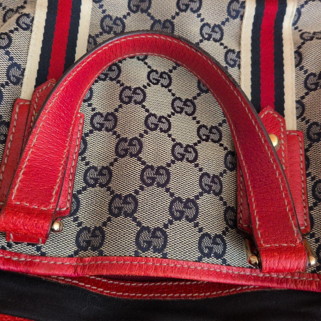 GUCCI Mini Tote Bag GG Canvas Red Authentic From Japan