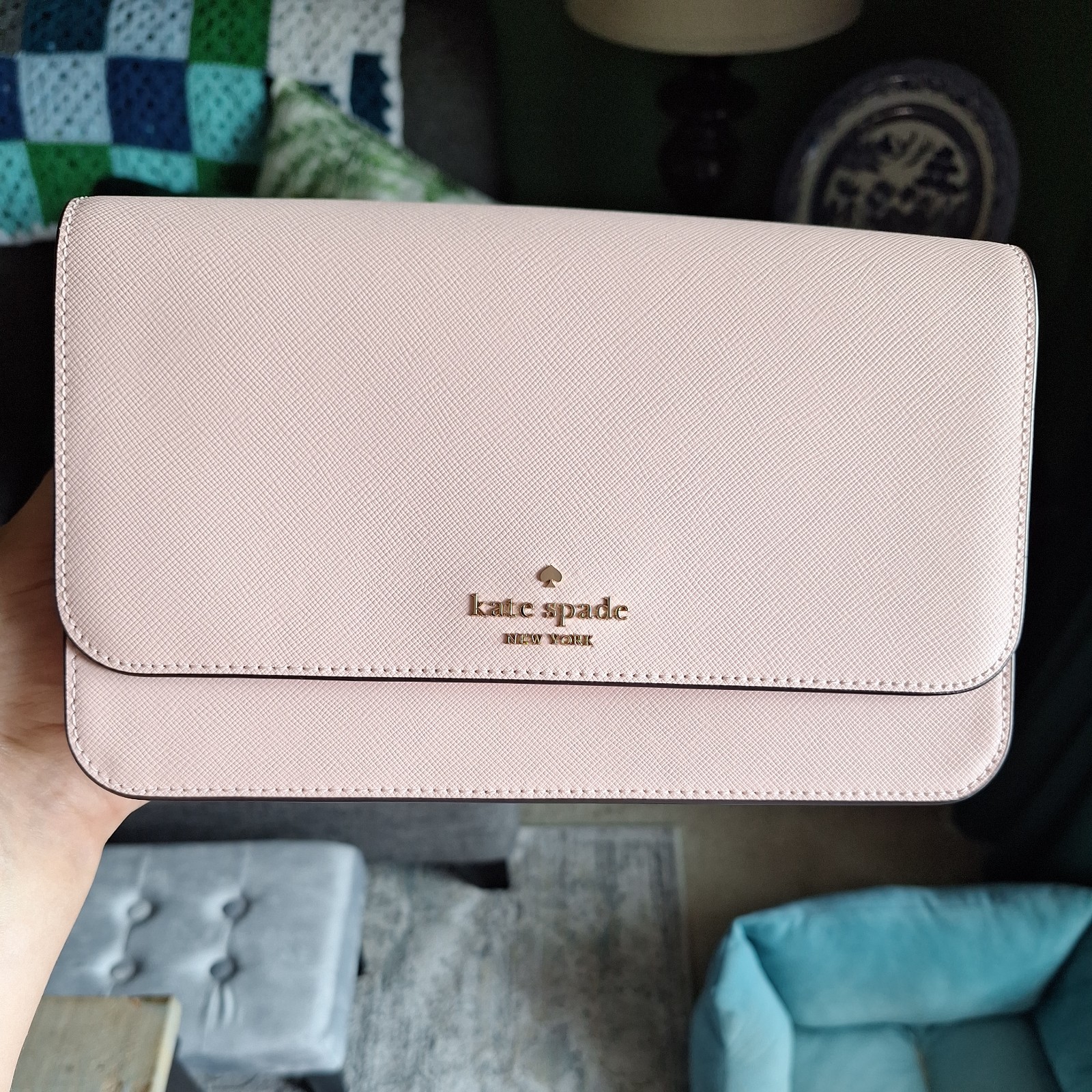Kate Spade Madison Flap Crossbody Bag Conch Pink Leather Chain KC430 NWT $349