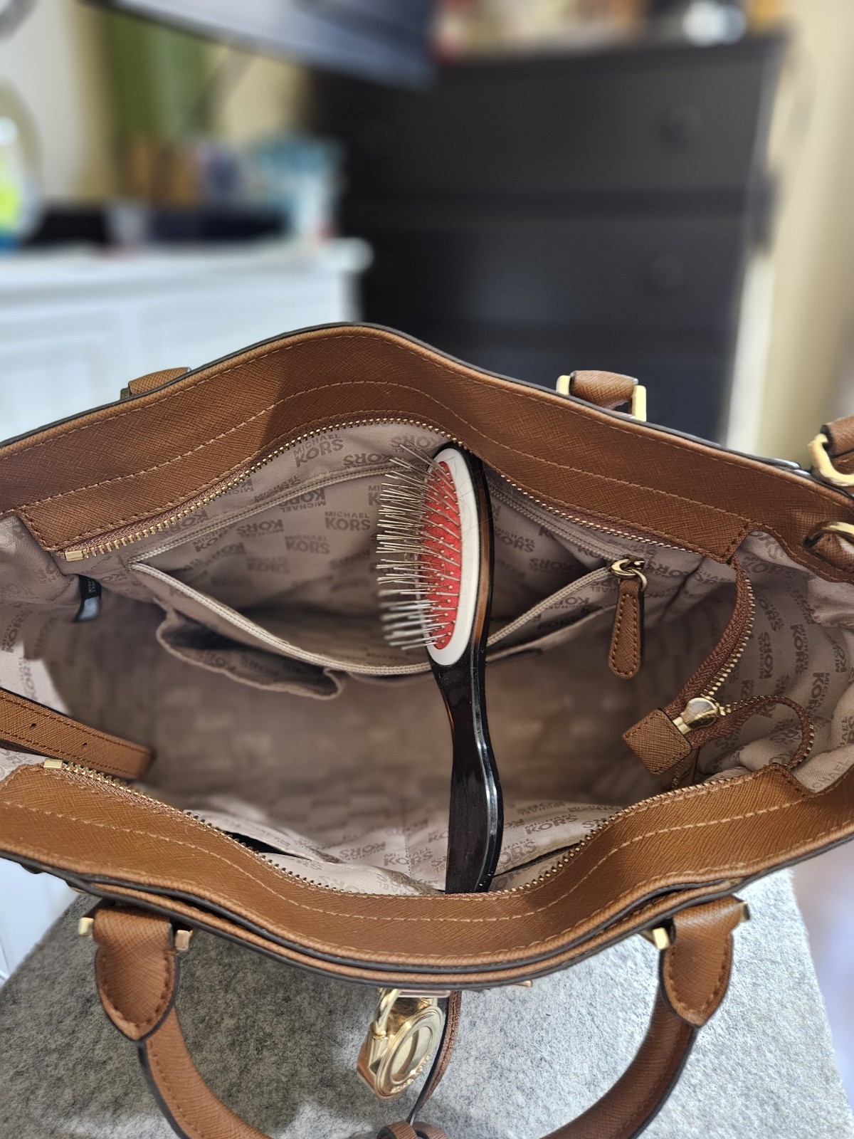 Michael Kors Hamilton Satchel, Medium, Chestnut Color