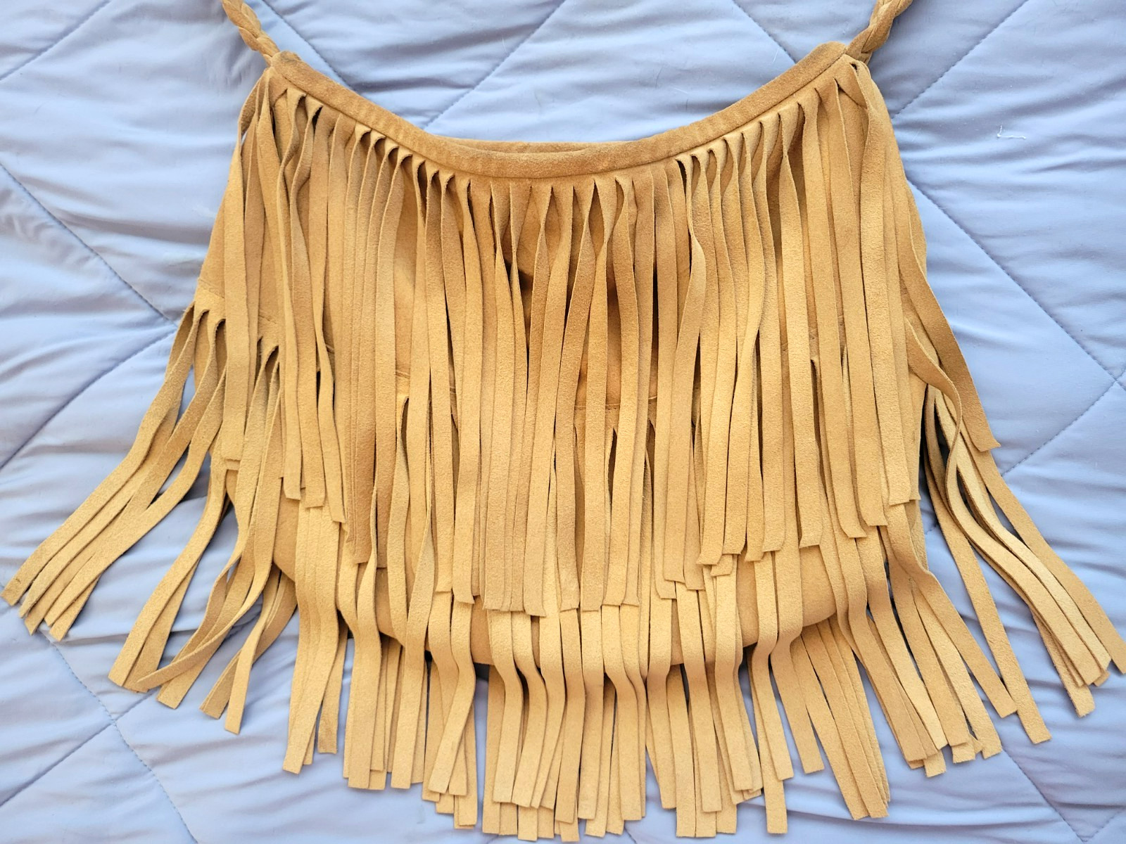 JJ Winters Vanessa CAMEL TAUPE SUEDE Fringe Crossbody BOHO WESTERN Texans Bag
