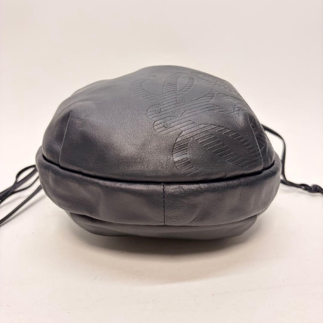 LOEWE Shoulder Bag Navy Nappa Leather Anagram Vintage Women’s Crossbody Purse