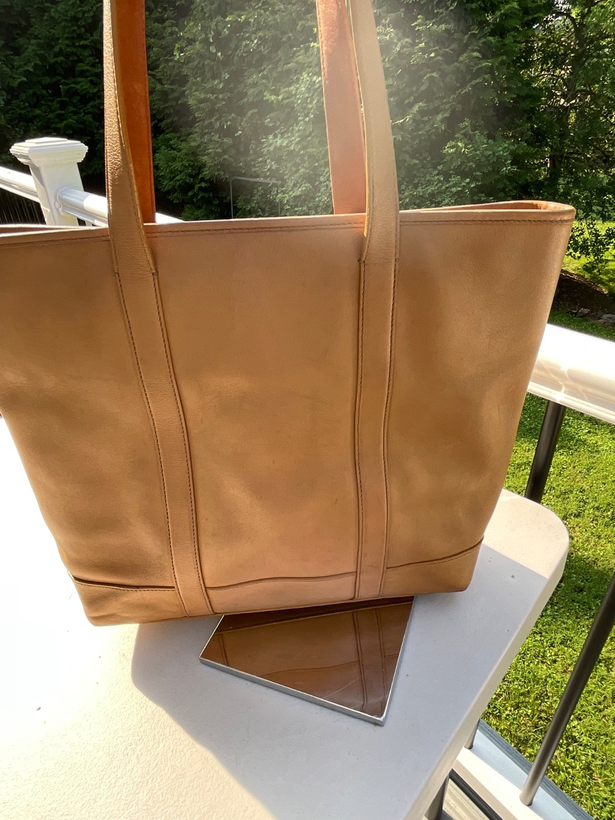 VINTAGE COACH British Tan Leather Gallery Shopper Tote Bag #5187