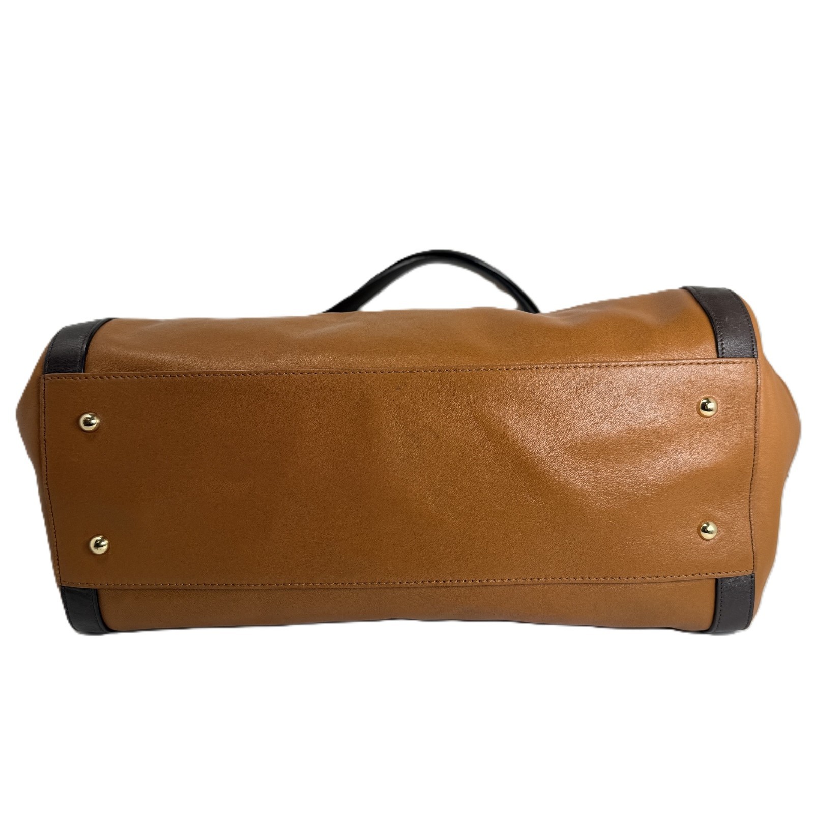 Lauren Ralph Lauren Oversized Leather Hobo Tote Cognac Brown Shoulder Bag