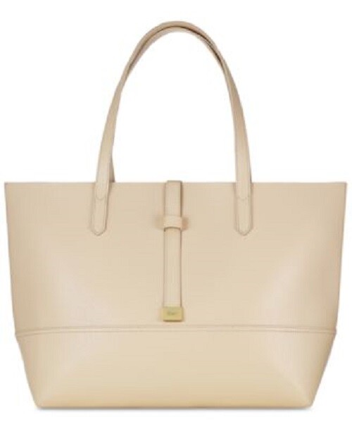 Donna Karan Cashmere Mist DK Logo Tote Bag Eggshell Light Cream Tote New w/ Tags