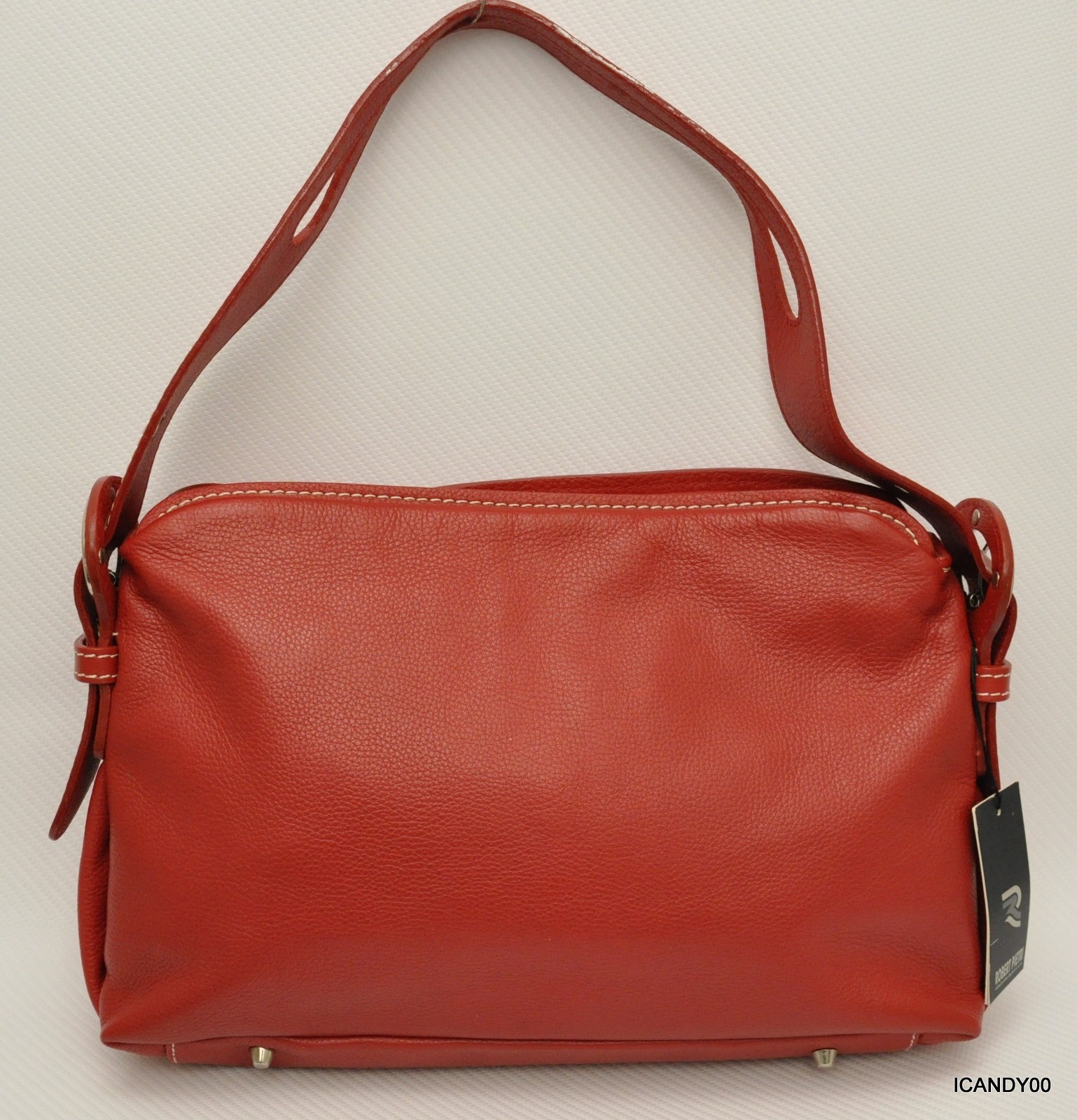 Nwt Robert Pietri Spain NOBEL Pebbled Leather Shoulder Bag Handbag Hobo ~Red