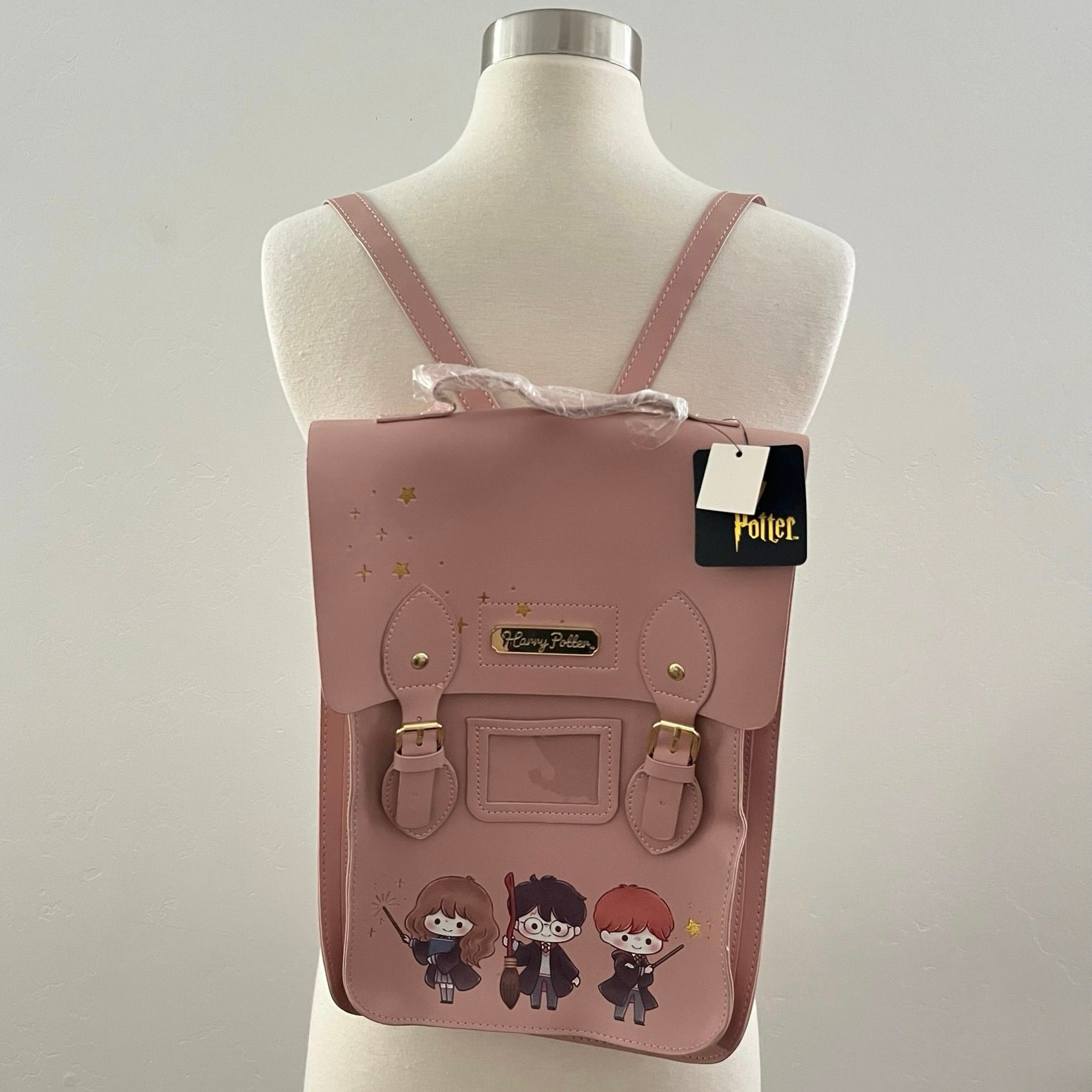 Harry Potter Chibi Trio Character Backpack Pink Warner Bros. Wizarding World NEW