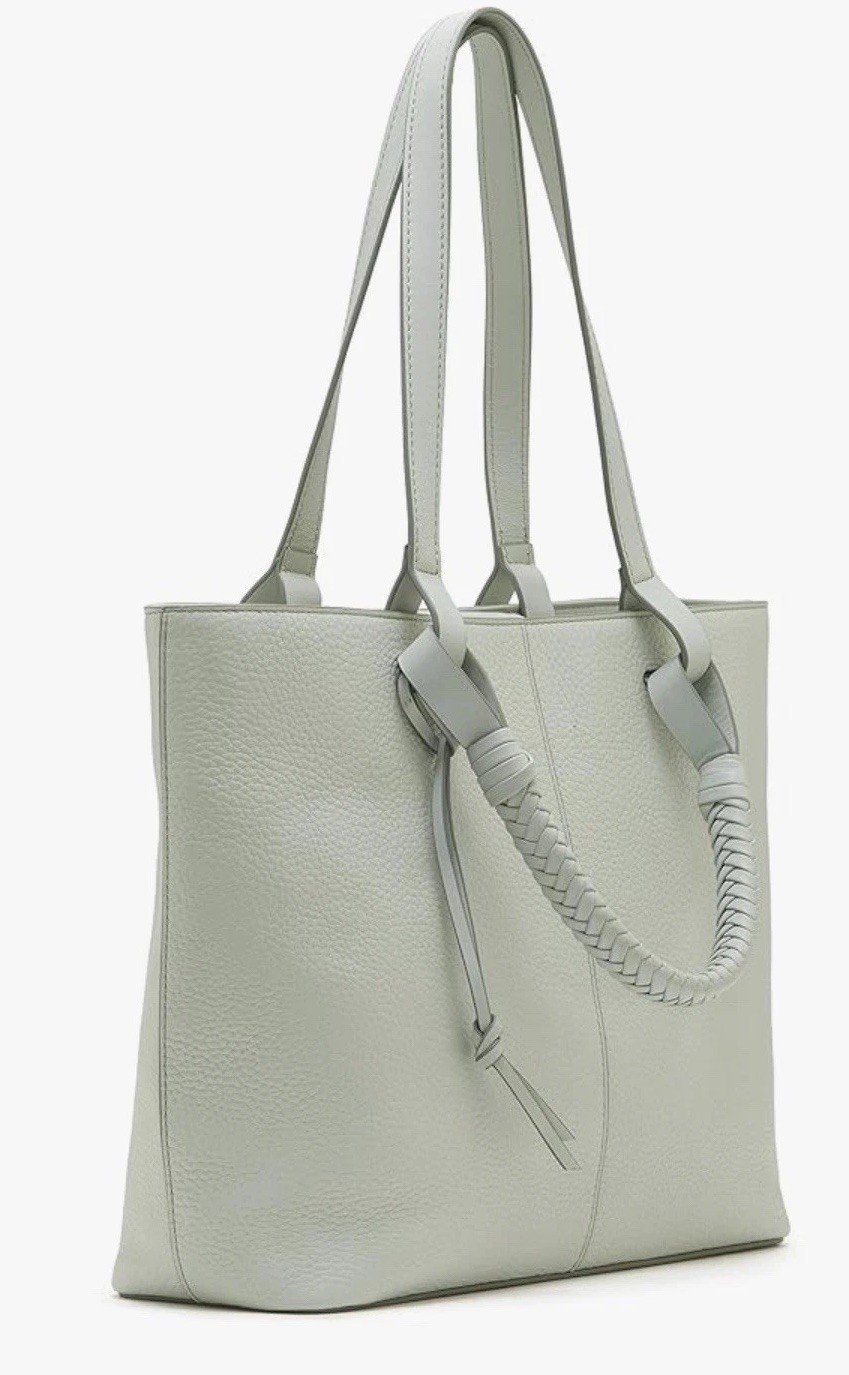 Vince Camuto Slone Leather Shopper Tote – Slone- Cool Mint Pre Owned