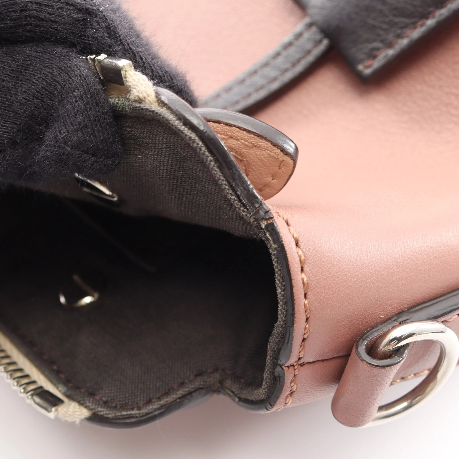 Fendi 2WAY Handbag Beige Leather #RCB13668