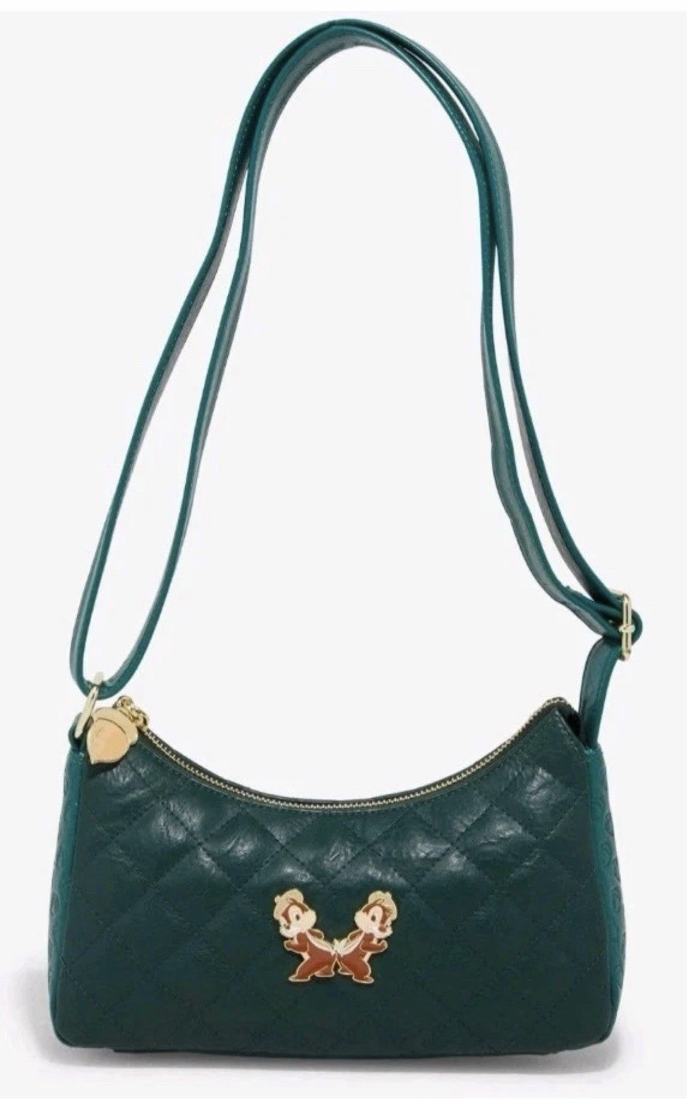 NWT Loungefly Disney Chip and Dale Forest Green Quilted Crossbody Bag