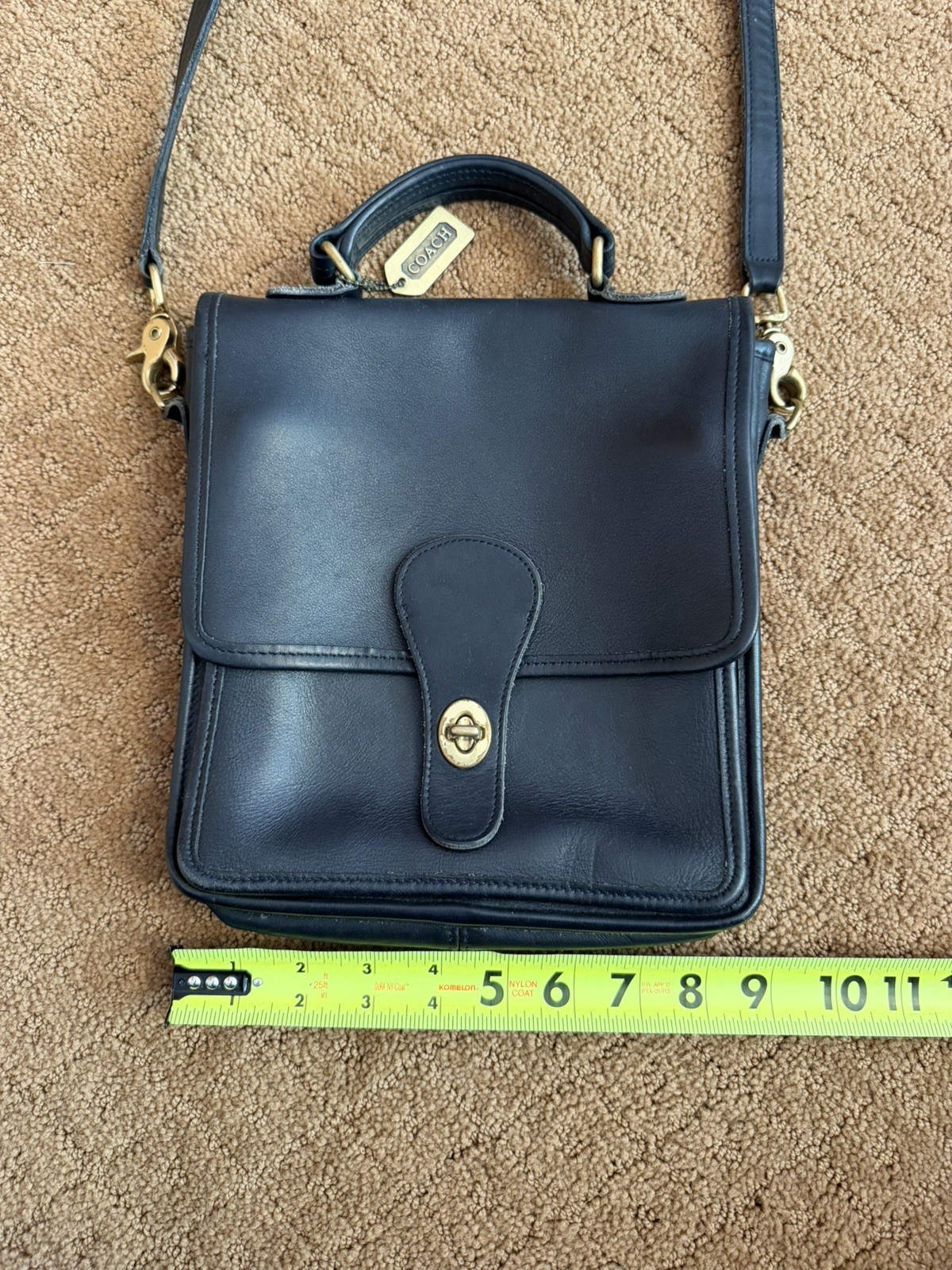 Coach Station Black Leather Crossbody Bag Satchel Purse Vintage # 5130 READ*
