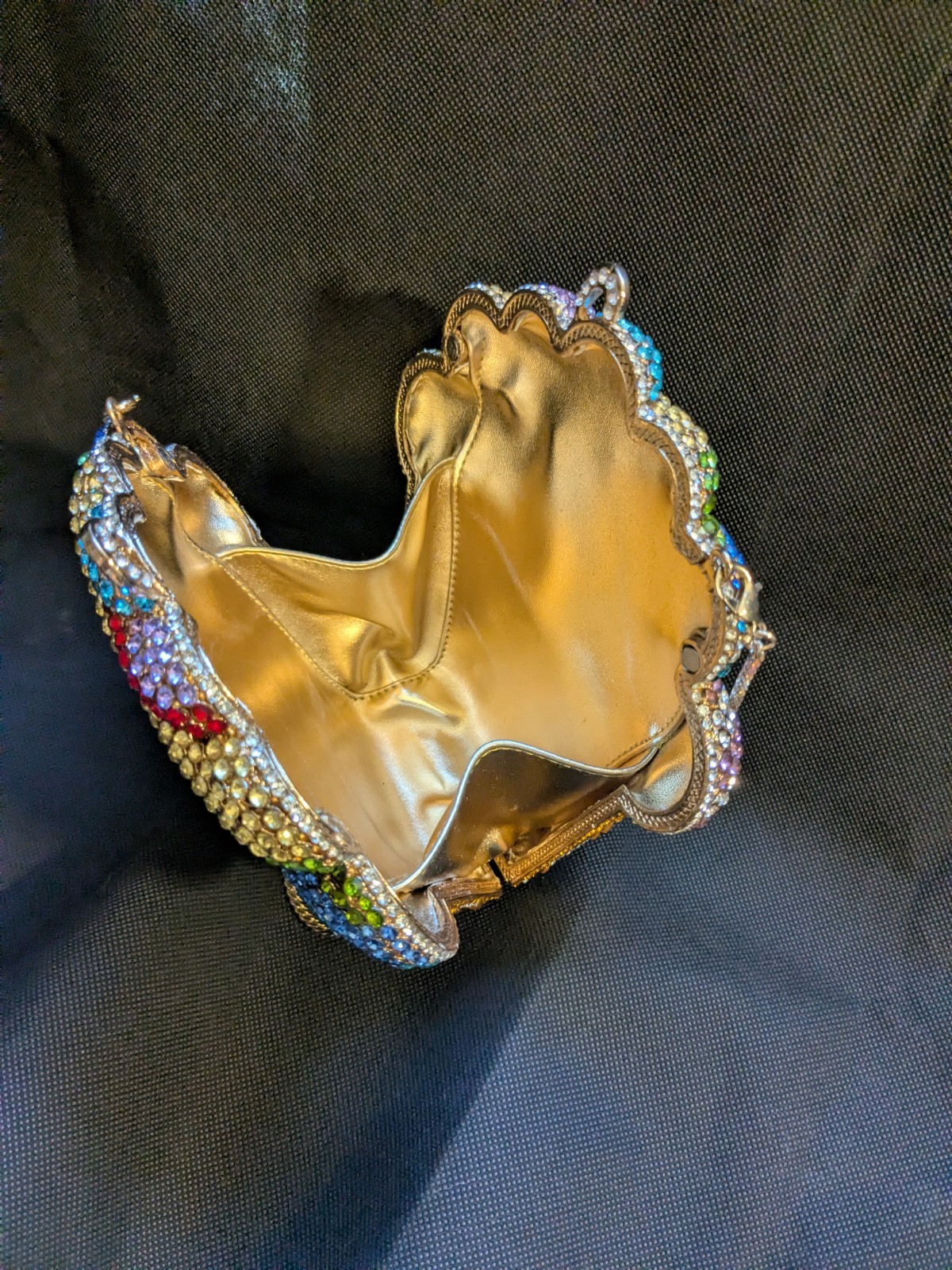 Natasha Couture Crossbody Crystal Cup Cake Green Pink Blue Amber Purse Bag New