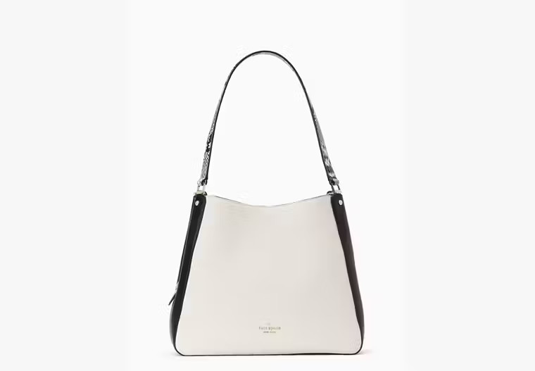 Kate Spade Leila Leather Medium Triple Compartment Sneck Shoulder Bag Natural mu