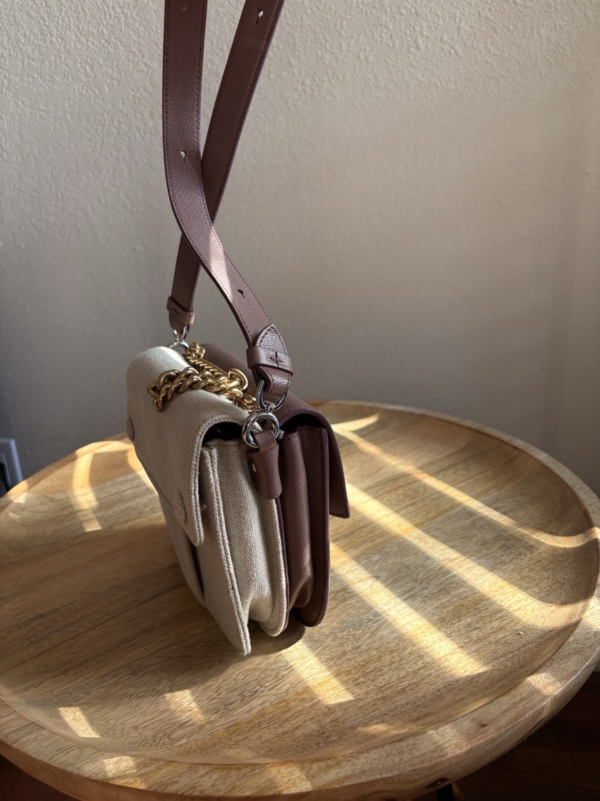 Maison Margiela Purple & Beige New Lock Square Shoulder Bag