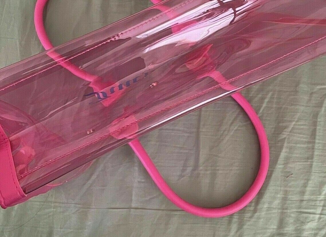 JUICY COUTURE clear see through PINK large TOTE shoulder hand BAG PURSE shopper