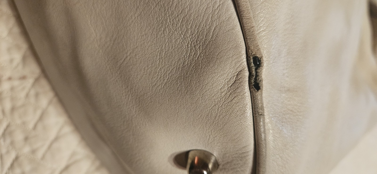 Burberry Large Leather Ivory Shoulder Bag Circa 2006 Vintage