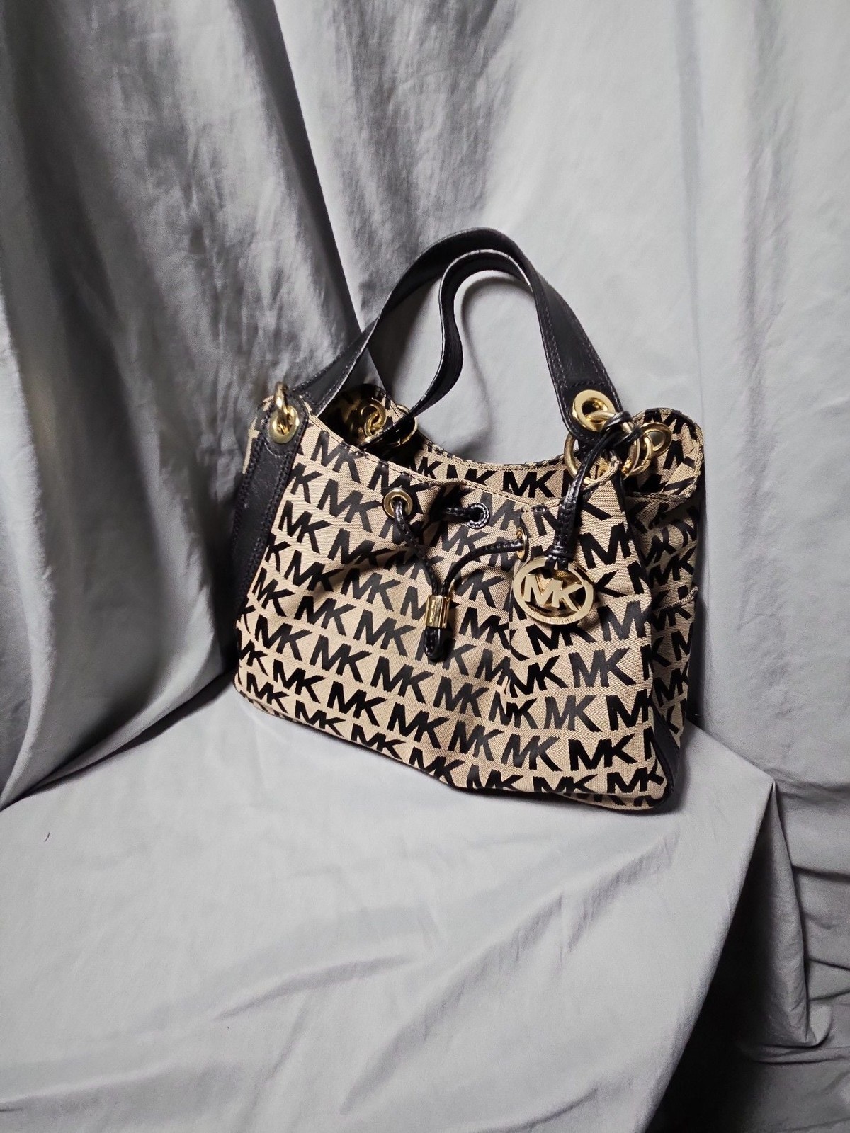 Michael Kors Signature Canvas and Leather Ludlow Shoulder Bag
