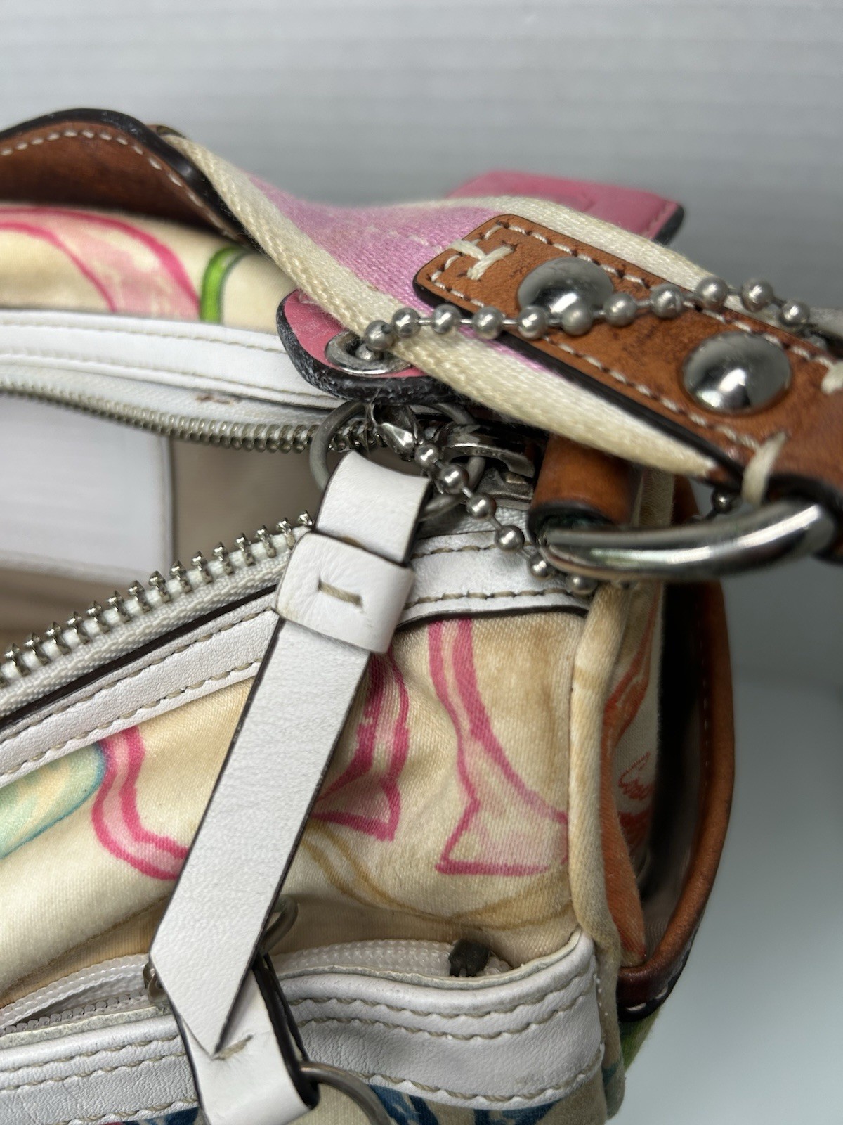 COACH 10677 Hamptons Scribble Barrel Bag Multicolor 2006 Y2K Vintage RARE