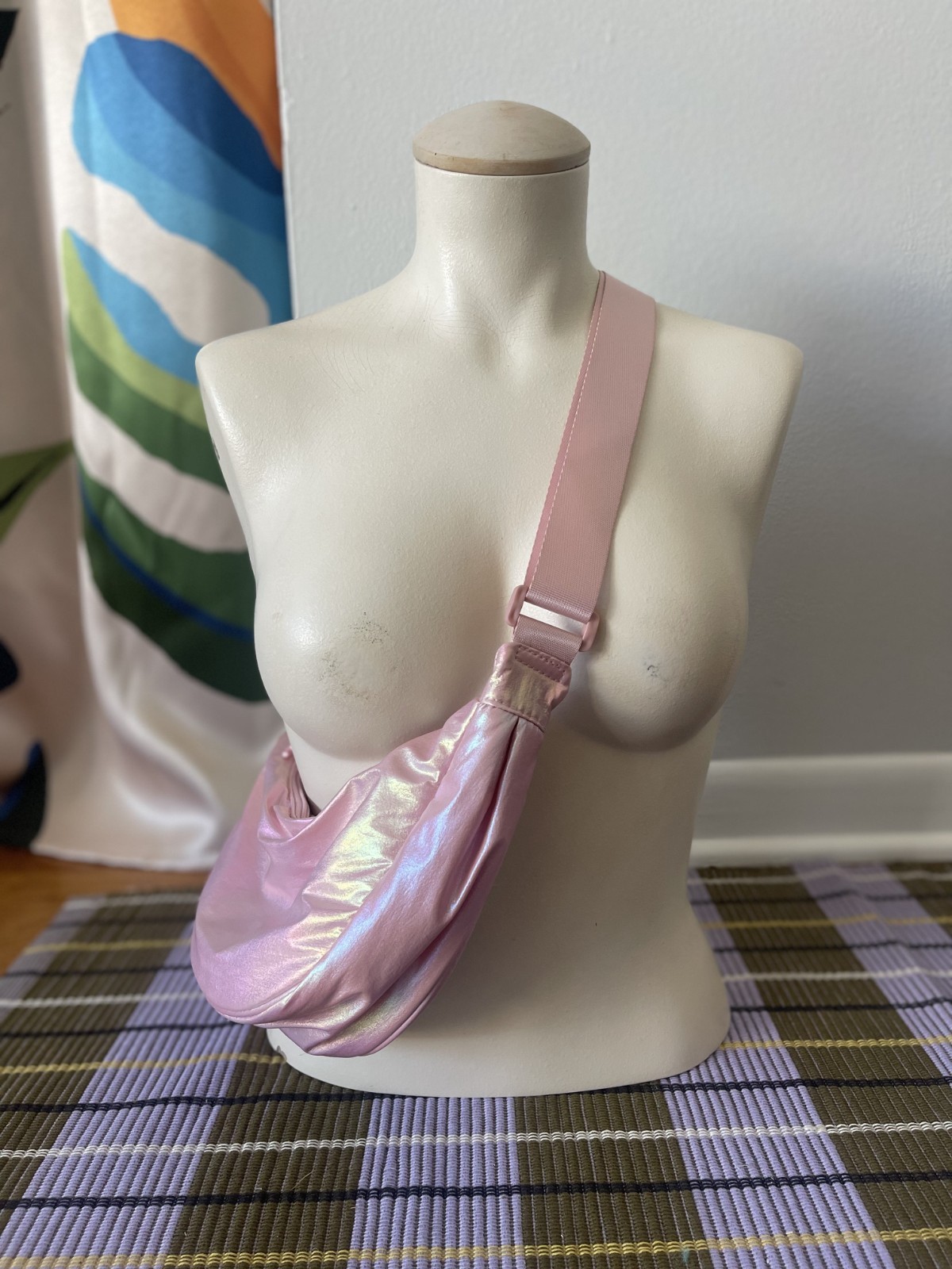 Target Art Class Retro Y2K Pink Iridescent Small Slouch Shoulder Purse Bag