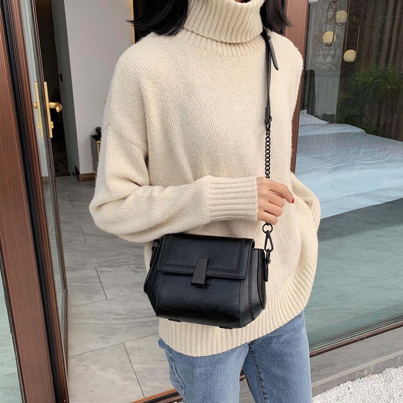 Women’s Korean Style Crossbody Shoulder Bag | Mini PU Leather Chain Purse